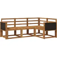 vidaXL Ensemble de salon de jardin 4 pièces en bois d'acacia massif, finition naturelle