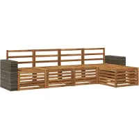 vidaXL Ensemble de 5 meubles de jardin en bois, style naturel