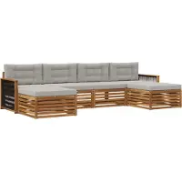 vidaXL Ensemble de canapés avec coussins (6 pièces), en bois massif d'acacia