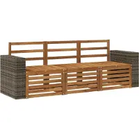 vidaXL Ensemble de canapés 3 pièces en bois massif d'acacia