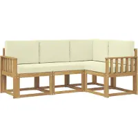 vidaXL Ensemble de salon de jardin 4 pièces, blanc et crème