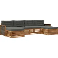 vidaXL Ensemble de canapés avec coussins (6 pièces), en bois massif d'acacia