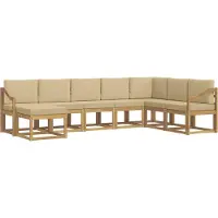 vidaXL Ensemble de salon de jardin 8 pièces, blanc et beige