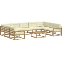 vidaXL Ensemble de salon de jardin 10 pièces, blanc et crème