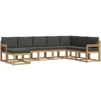 vidaXL Ensemble de salon de jardin 8 pièces, blanc et anthracite