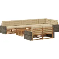 vidaXL Ensemble de canapés d'extérieur avec coussins, 9 pièces