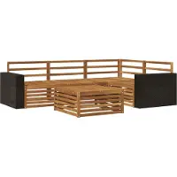 vidaXL Ensemble de salon de jardin 5 pièces en bois d'acacia massif, finition naturelle