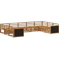 vidaXL Ensemble de salon de jardin 9 pièces en bois d'acacia massif, finition naturelle