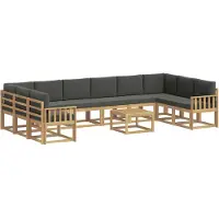vidaXL Ensemble de salon de jardin 11 pièces, blanc et anthracite