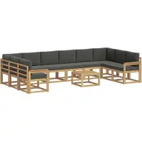 vidaXL Ensemble de salon de jardin 11 pièces, blanc et anthracite
