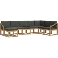 vidaXL Ensemble de salon de jardin 8 pièces, blanc et anthracite