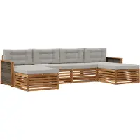 vidaXL Ensemble de canapés avec coussins (6 pièces), en bois massif d'acacia