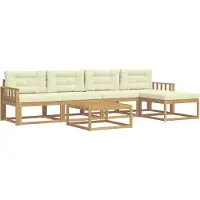 vidaXL Ensemble de canapés d'extérieur , 6 pièces, blanc et crème, en polyester