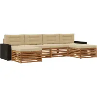 vidaXL Ensemble de canapés avec coussins (6 pièces), en bois massif d'acacia