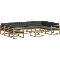 vidaXL Ensemble de salon de jardin 10 pièces, blanc et anthracite