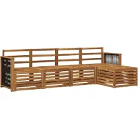 vidaXL Ensemble de 5 meubles de jardin en bois, style naturel