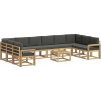 vidaXL Ensemble de salon de jardin 11 pièces, blanc et anthracite