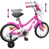 vidaXL Vélo pour enfant 12 pouces, pour les 2-4 ans, rose foncé