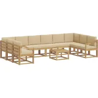 vidaXL Ensemble de salon de jardin 11 pièces, blanc et beige