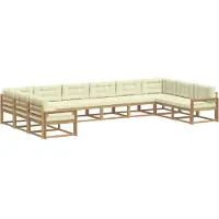 vidaXL Ensemble de salon de jardin 10 pièces, blanc et crème