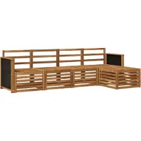 vidaXL Ensemble de 5 meubles de jardin en bois, style naturel