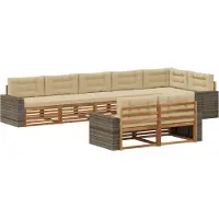 vidaXL Ensemble de salon de jardin 8 pièces, couleurs naturelles et beige