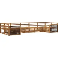 vidaXL Ensemble de salon de jardin 7 pièces en bois d'acacia massif, finition naturelle