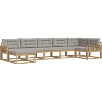 vidaXL Ensemble de salon de jardin 7 pièces, blanc et gris clair