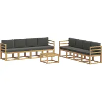 vidaXL Ensemble de salon de jardin 9 pièces, blanc et anthracite