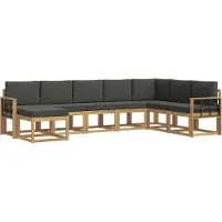 vidaXL Ensemble de salon de jardin 8 pièces, blanc et anthracite