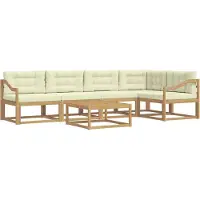 vidaXL Ensemble de canapés d'extérieur , 6 pièces, blanc et crème, en polyester