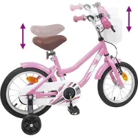 vidaXL Vélo pour enfant 12 pouces, pour les 2-4 ans, rose clair