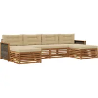 vidaXL Ensemble de canapés avec coussins (6 pièces), en bois massif d'acacia