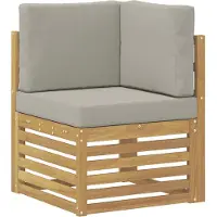 vidaXL Ensemble de salon de jardin , 11 pièces, blanc et gris clair, en polyester