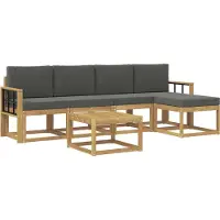 vidaXL Ensemble de salon de jardin 6 pièces, blanc et anthracite