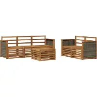 vidaXL Ensemble de salon de jardin 6 pièces en bois d'acacia massif, finition naturelle