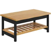 vidaXL Table basse EKAI, noire, 100 x 60 x 45,5 cm, en bois massif de pin