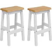 vidaXL Tabouret haut EKAI, lot de 2, blanc, 40 x 29 x 63 cm