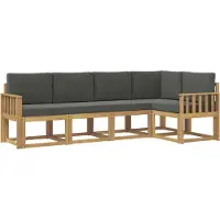 vidaXL Ensemble de salon de jardin 5 pièces, blanc et anthracite