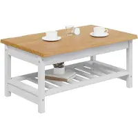 vidaXL Table basse EKAI blanche 100 x 60 x 45,5 cm en pin massif