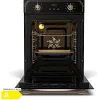 Klarstein Elizabeth Slim Four Encastrable 45 cm - 49 L, 9 Fonctions, Minuterie Numérique, Nettoyage Vapeur, Gril Ventilé, Classe Énergétique A, Verre Trempé Noir