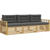 vidaXL - Ensemble de salon de jardin, 3 pièces, blanc et anthracite, en polyester