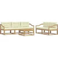 vidaXL Ensemble de salon de jardin 6 pièces, blanc et crème