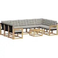 vidaXL Ensemble de salon de jardin, 10 pièces, blanc et gris clair