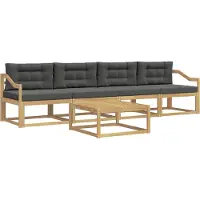 vidaXL Ensemble de salon de jardin 4 pièces, blanc et anthracite