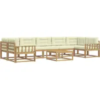 vidaXL Ensemble de salon de jardin 6 pièces, blanc et crème