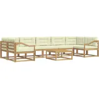 vidaXL Ensemble de salon de jardin 6 pièces, blanc et crème