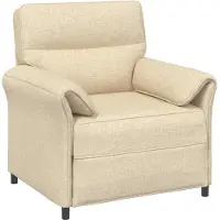 vidaXL Ensemble de canapés , 2 pièces, couleur crème, revêtement en tissu