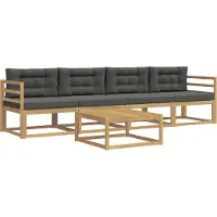 vidaXL Ensemble de salon de jardin 4 pièces, blanc et anthracite