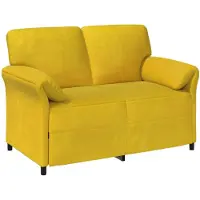 vidaXL Canapé 2 places jaune 138 x 83 x 95 cm en velours